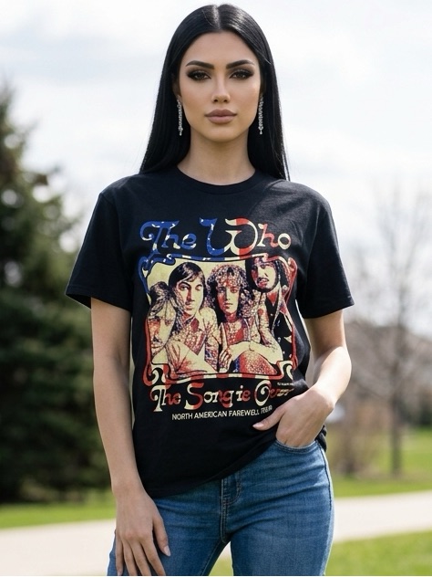 Nwot Unisex The Who Black Graphic T-Shirt North America Farewell Tour- Size M